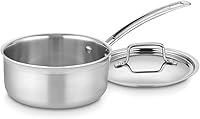 Cuisinart MultiClad Pro 1.5 Qt Triple-Ply Stainless Steel Saucepan with Lid - Even Heat, Oven Safe MCP19-16N