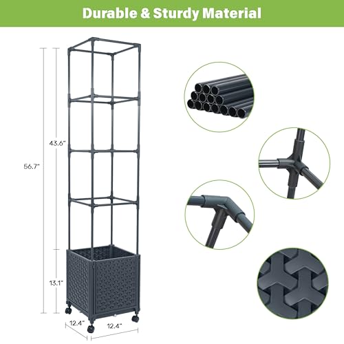 Image of Tomato Planter Box with Trellis 56.7 inch, Tomato Garden Bed with Planters Cage