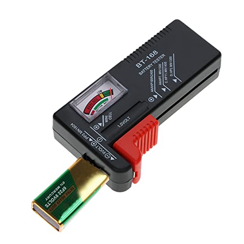 Moniss Novo verificador de voltagem de pilha de botão universal AA/AAA/C/D/9V/1,5V