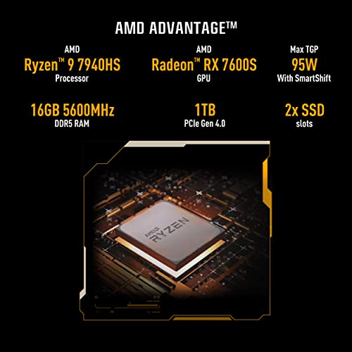 Image of ASUS TUF Gaming A16 Advantage Edition (2023) 90WHr, Ryzen 9 7940HS AI Powered, 16 inch FHD+ 165Hz, 8GB Radeon RX 7600S, Gaming Laptop (16GB /1TB SSD /Win 11 /Office 2021 /Sandstorm /2.20 Kg) FA617XS-N3026WS