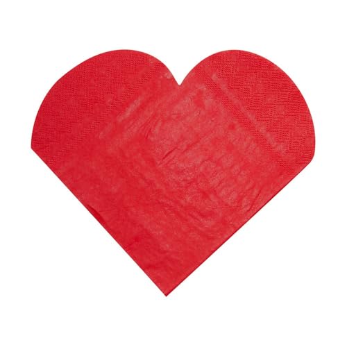 Discount Mariage - Serviette de table coeur par 20 Rouge