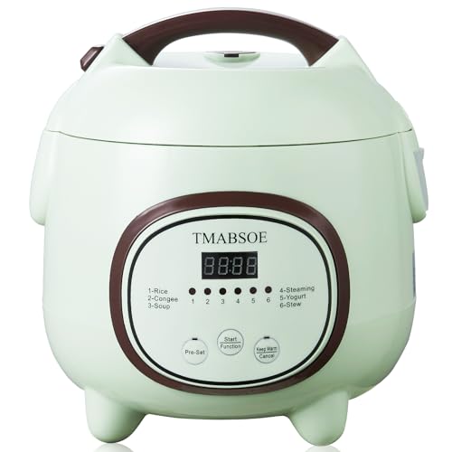 TMABSOE Mini Rice Cooker 3 Cups Uncooked, Non-Stick Small Rice Cooker with Food Steamer for 1-3 People, Personal Rice maker, 24H Delay Start & Keep Warm