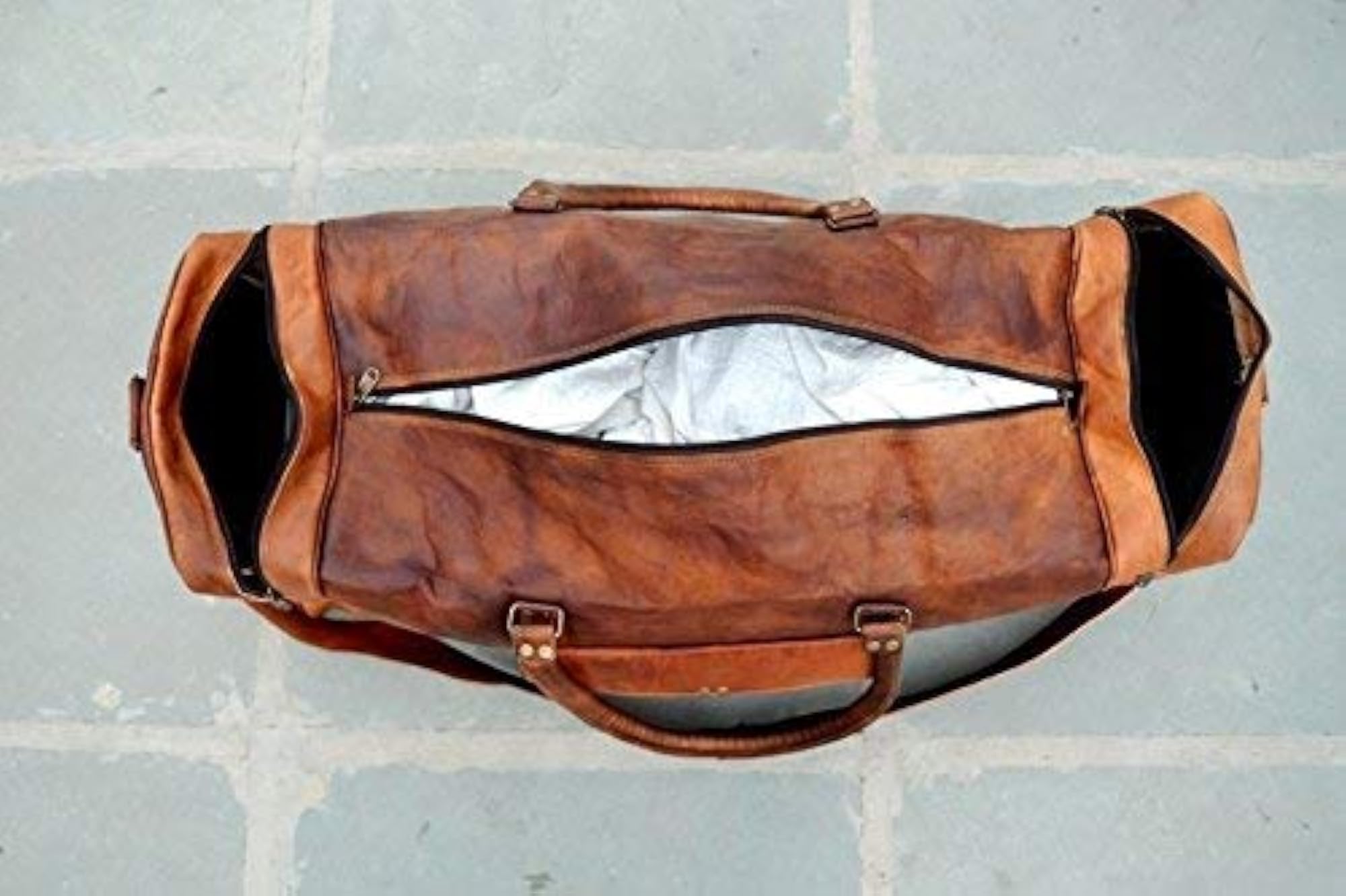 Genuine Leather Large Travel Duffle Shoulder Bag
