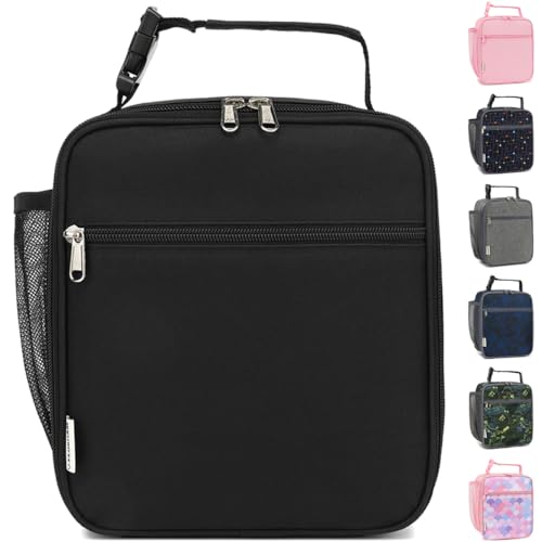 GYEUKHAM Lunch Box for Kids Boys Girls Men Women, Insulated Small Soft Cooler Lunch Bag Kit for School Work Picnic Travel - Reusable Portable lunchbox, Black