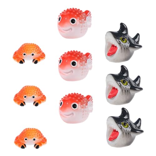 iplusmile 9pièces Accessoires Marins pour Maison De Poupée Figurines Animaux De Jardin Miniatures Décorations pour Plantes Pot Animaux pour Aquarium