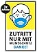 Produktbild 3er Set  Aufkleber  Zutritt nur mit Mundschutz  13 x 21 cm, rechteckig, Hinweis Schild Bitte Mundschutz tragen benutzen Tür Wand, für Supermärkte, Arztpraxen, Geschäfte etc.