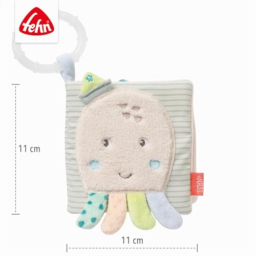 Fehn livre en tissu poulpe - Livre tactile avec motifs d'animaux - Jouets à suspendre pour poussettes et sièges auto pour bébés - pour les bébés et les enfants dès la naissance – vue 5
