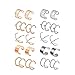 Produktbild 10 Paar Edelstahl Fake Helix Nicht Piercing Ohrklemme,Cuff Ohrstulpe Ohrclips Fake Piercing Schmuck Ohrklemmen Set für Männer,5 Verschiedene Stile (Rose Gold und Stahl)