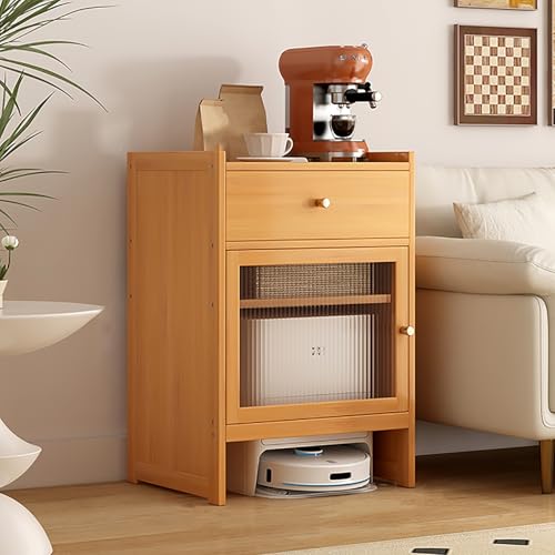 ksxnkhk Mueble Auxiliar con Puertas y cajones para aspiradora Robot, Ideal para Sala de Estar, Cocina u Oficina (Madera).