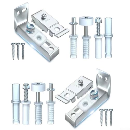 Hosrivae Juego de 2 piezas de reparación de herrajes para puertas plegables con guía de rueda para puertas correderas de armario de hasta 50 libras, construcción de acero inoxidable y nailon para 7/8