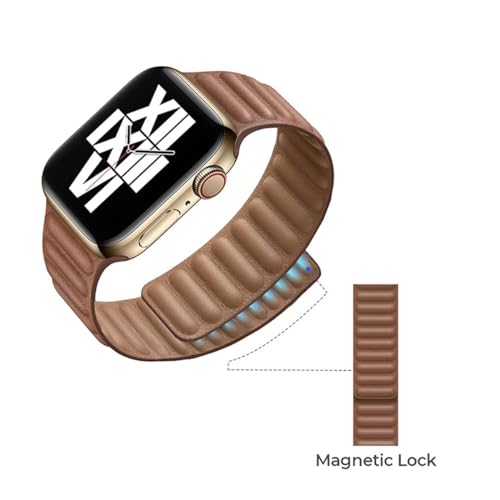 Pulseira Couro Magnética Compatível com Apple Watch Ultra/Ultra 2 (Azul-marinho)