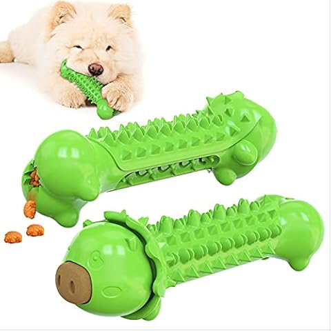 Petific Dog Chew Toys for Aggressive Chewers, Dog Toothbrush Chew Toy, Interactive Dog Toy, Squeaky Dog Ball for Aggressive Chewers,Puppy Chew Toys with Non-Toxic Natural Rubber Cover