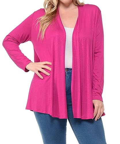 Image of Pastel by Vivienne Women's Long Sleeve Jersey Plus Size Cardigan