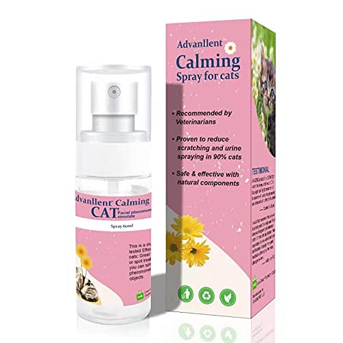 Cat Calming Pheromone Spray (60ML) | A Solution Recommended by a Veterinarian | Help Relieve Anxiety Caused by Stress, Travel, Noise, etc.