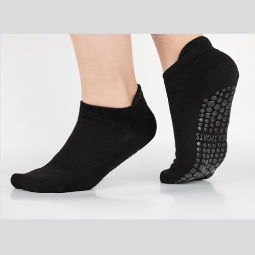 Image of Pilates Socks with Grips for Womens Athletic Gym Yoga Barre Dance Non Slip Skid Socks for Women
