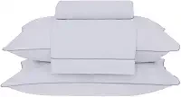 Buddemeyer Jogo de Cama Casal Percal 180 Fios Basic Percalle 100% Algodão Fio Penteado Cinza 4 peças