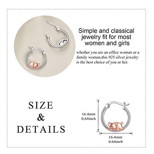 Pig Hoop Earrings For Women 925 Sterling Silver Animal Pig Earrings Jewelry Gifts For Girls (Pig) #TOP4