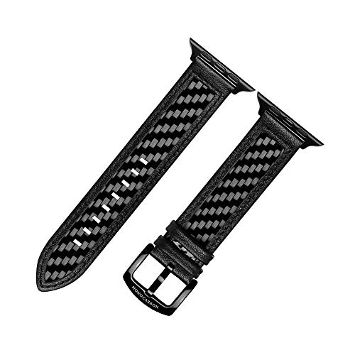 Compatible for Apple Watch Band 42mm 44mm45mm, MONOCARBON Genuine Carbon Fiber Wrist Replacement Strap for iWatch SE Series 7 6 5 4 3 2 1 for Sport, Edition, Men(Glossy Black, 45mm 44mm 42mm) Compatible for Apple Watch Band 42mm 44mm45mm, MONOCARBON Genuine Carbon Fiber Wrist Replacement Strap for iWatch SE Series 7 6 5 4 3 2 1 for Sport, Edition, Men(Glossy Black, 45mm 44mm 42mm)