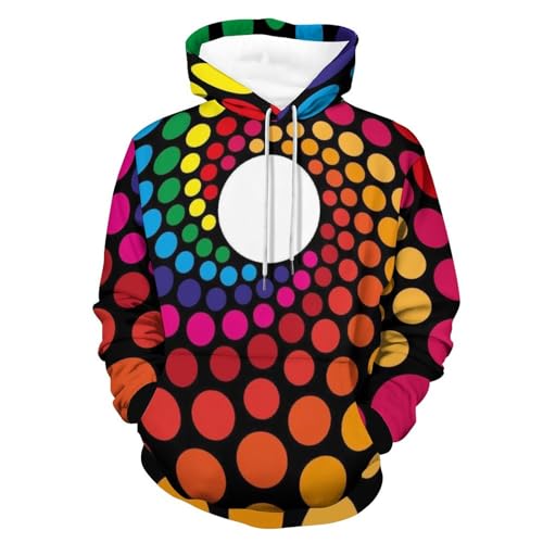 Sweats à capuche couleur des points tournants pull homme femme manches longues