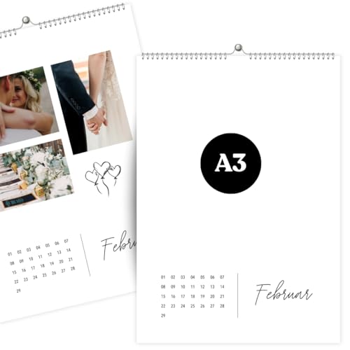 heaven+paper A3 Fotokalender immerwährend jahresunabhängig ohne Jahr zum selbstgestalten Wandkalender im eleganten Design modern & schick ideal zum verschenken (Simplicity A3)