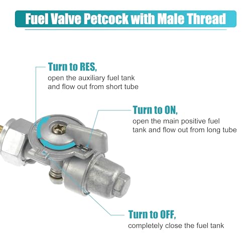 Image of uxcell Motorcycle Fuel Valve Petcock with Male Thread for Yamaha RX50 RD60 YZ80 DT80 GT80 DT100