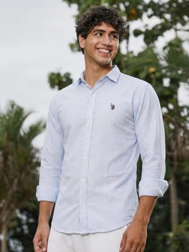 Image of Formal Striped Shirt for Men| Premium Cotton| Full Sleeves| Slim Fit |Breathable Fabric.09