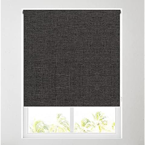 Quebec Charcoal Thermal Blackout Roller Blind - FREE CUT TO SIZE SERVICE (1ft (30.5cm)) Cover