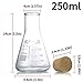 Young4us Glass Erlenmeyer Flask Set, (250 ml, 150 ml & 50 ml) Graduated Borosilicate Glass Erlenmeyer Flasks with Rubber Stoppers & Accurate Scales for Lab, Experiment, Chemistry, Science Studies etc