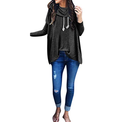 ZARLLE Moda Mujer Jersey Invierno SuéTer Largo Mangas Largas Vestido Corto Elegante, Pullover Ropa Mujer Manga Larga Camisa Maciza Blusa Casual Tops Sueltas Camiseta