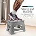 Handy Laundry Folding Lightweight Step Stool - Sturdy Enough to Support Adults and Safe Enough for Kids - Opens Easy with One Flip - Great for Kitchen, Bathroom or Bedroom (Grey | 2-Pack)