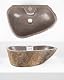 Naturstein Waschbecken 50 cm oval mit Hahnloch für Bad und Garten