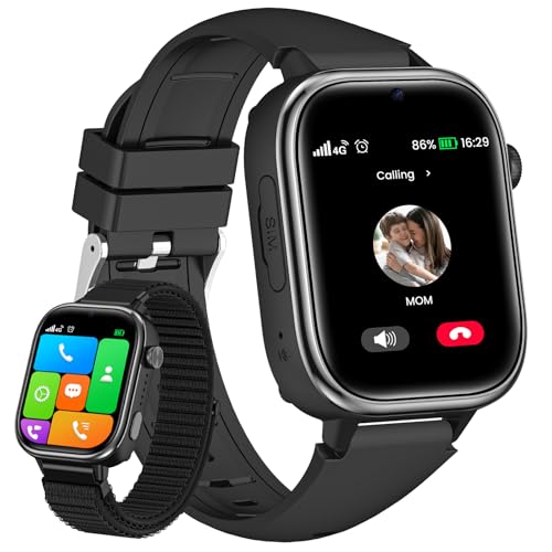SWGOTA Montre Connectée Enfant 4G, Appels Vidéo, Téléphone, Chat, IP68, SOS, Bracelet GPS, Carte...