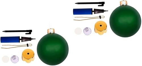 HOMSFOU 2 globos de Navidad, adorno de Navidad, decoración de Navidad, decoración de bolas grandes, adornos gigantes de Navidad al aire libre, bola disponible en Yaxa Peru