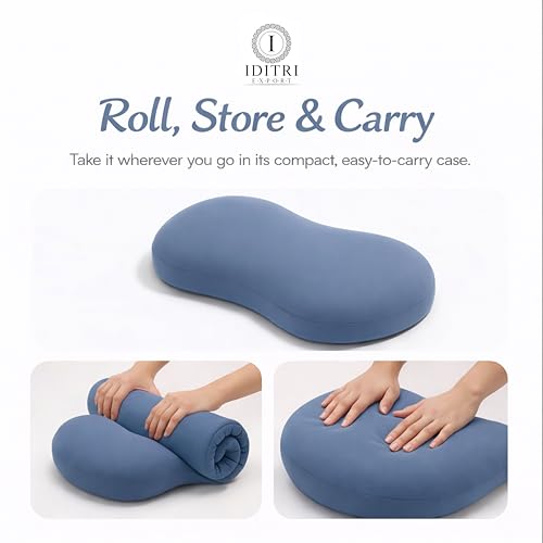 Image of Breathable Cuddle Pillow for Sleeping, Soft Bean Shaped Design for Side Sleepers, Stress-Free Neck Support Cushion, Relaxing Bedding with Washable Cover,23 X 14.9 X 3.8 Inch,Green