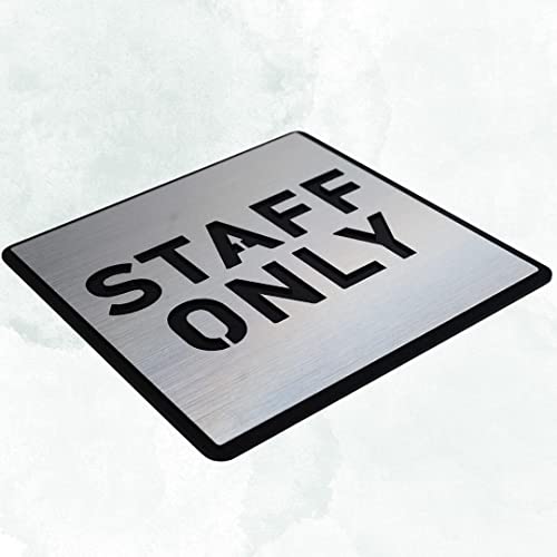 Image of CVANU Silver Acrylic STAFF ONLY Self-Adhesive Sign Board for Office /Hospital /Cafe Sign Board (set of 2) c87