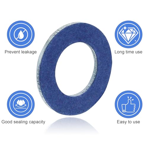 Image of Waziaqoc Oil Drain Plug Gaskets, 100 PCS, Aluminum M12 Crush Washer | Washer Crush Seal Replacement, For OEM 9043012031, Cars Truck Vehicle
