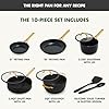 GreenPan Nonstick Reserve Pro 10 Piece Cookware Set, NSF Certified Ceramic, Hard Anodized PFAS-Free Pots & Pans Set with Lids, Stainless Steel Handles, Oven & Dishwasher Safe, Black #2