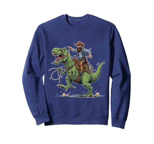Cowboy Dinosaur T Rex Rider Funny Western Ranch Sweatshirt, Adult