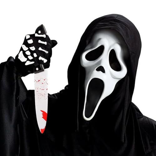 Lalieffacely Máscara de terror para Halloween Cosplay (preto)