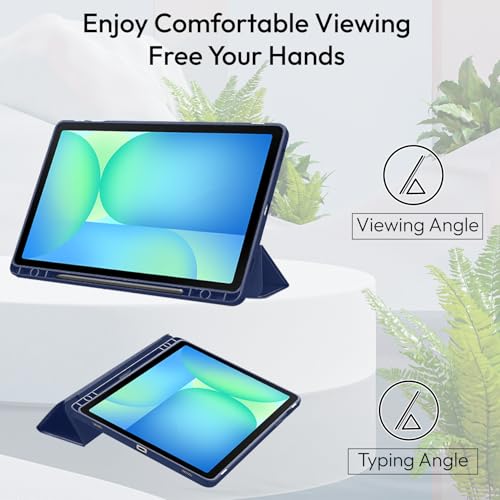 Image of Robustrion Cover Case for Samsung Galaxy Tab S10 FE Plus 13.1 inch Cover with [Pencil Holder] Hybrid Cover for Samsung Tab S10 FE Plus 13.1 inch Tablet [Auto Sleep Wake Support] - Navy