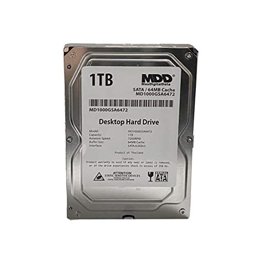 MaxDigitalData (MD1000GSA6472) 1TB 64MB Cache 7200RPM SATA 6.0Gb/s 3.5in Internal Desktop Hard Drive - 2 Years Warranty