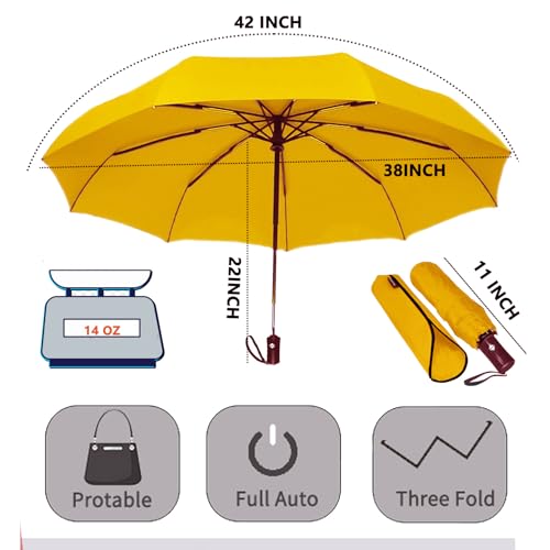 Image of SIEPASA Umbrella for Men - Automatic Large Size Foldable Umbrella with Travel Cover for Man and women - 3 fold Windproof umbrella