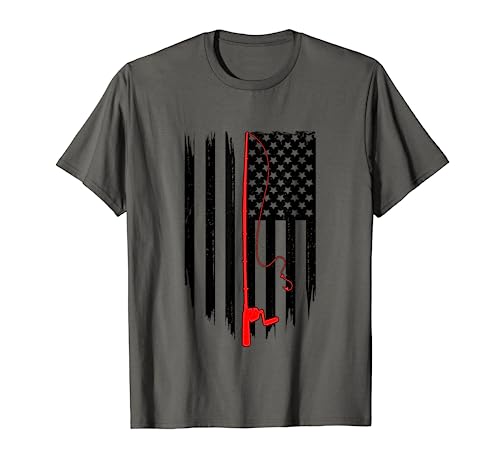 Amerikanische Flagge Angelbekleidung - Angeln T-Shirt