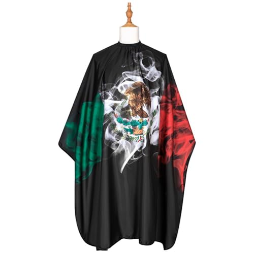 Capa profesional para corte de cabello con diseño de bandera mexicana miniatura 4