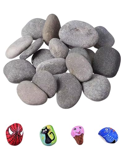 Yotlein 40 Piedras para Pintar, Piedras Planas para Pintar, 5-7 cm, Piedras Creativas Pintadas a Mano, Piedras de Río Naturales, Piedras para Pintar de Roca, para Pintura y Artesanías Decoración, DIY