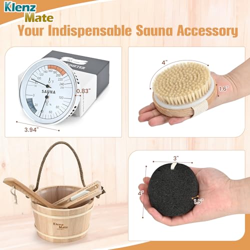 6 Pcs Sauna Accessories Kit, Wooden Sauna Bucket and Ladle Set, Handmade - Image 3