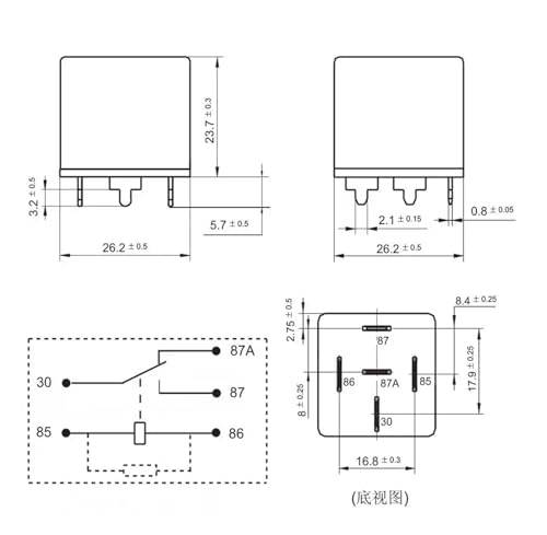 Relé de 5 pines 12VDC 0-1432868-1 V4-1C-P-12V para automoción 2
