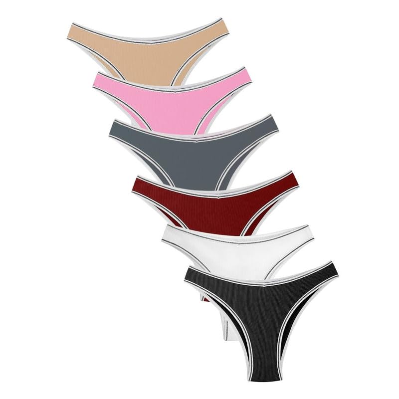 Women Cotton Blend Rib Thong Panty | Free Size | Soft, Stretchable & Comfortable Everyday Underwear Multicolour-image-24
