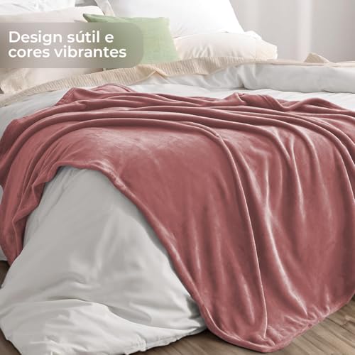 Decolab Manta Básica Aveludada (Rosa-envelhecido, Solteiro)