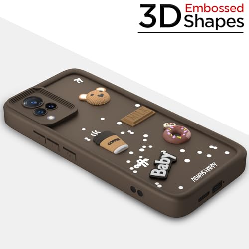 Image of Outlouders Back Cover for Vivo V21 5G | 3D Cartoon Bear Cute Fun Silicone Full Body Protection Bumper Case (Brown)